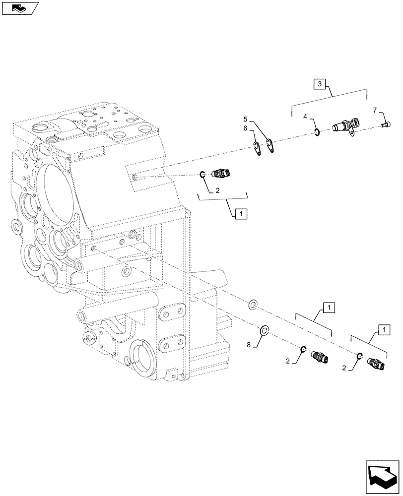 Схема запчастей Case 1221F - (55.000.AA) - INDICATOR, TRANSMITTER (55) - ELECTRICAL SYSTEMS