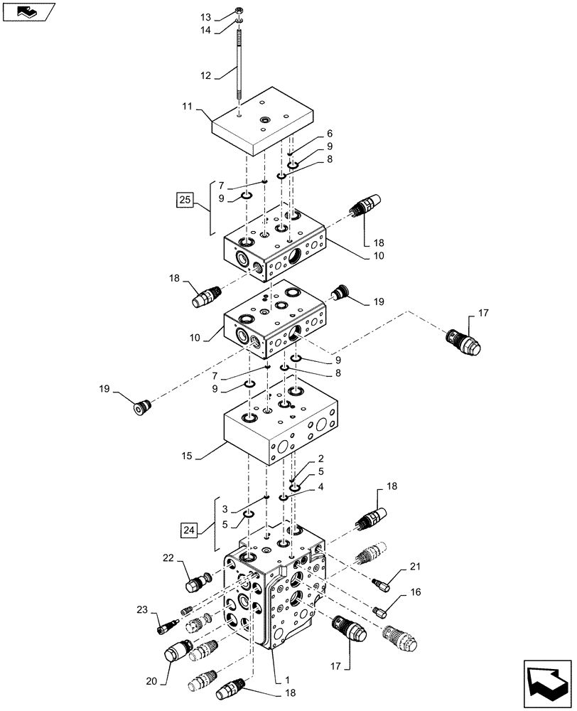 Схема запчастей Case 1221F - (35.359.BB) - CONTROL VALVE (35) - HYDRAULIC SYSTEMS