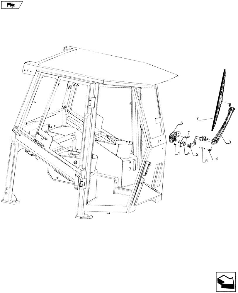 Схема запчастей Case 850M LT - (55.518.AZ[01]) - WIPER MOTOR, FRONT (55) - ELECTRICAL SYSTEMS