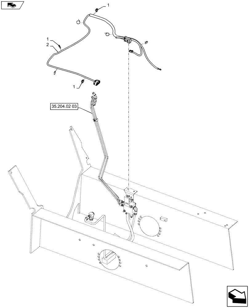 Схема запчастей Case SR130 - (55.524.AN[01]) - HYDRAULIC COUPLER HARNESS, MECHANICAL CONTROLS (55) - ELECTRICAL SYSTEMS