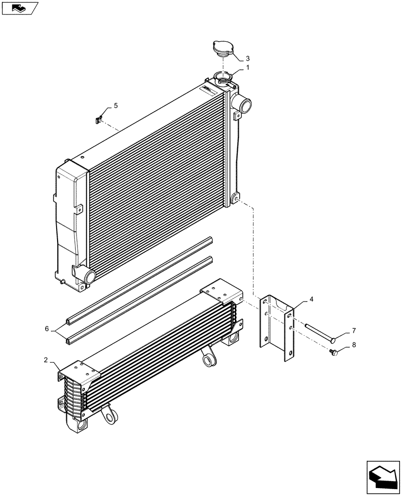 Схема запчастей Case SR160 - (10.400.BE[01]) - COOLER ASSY. (10) - ENGINE