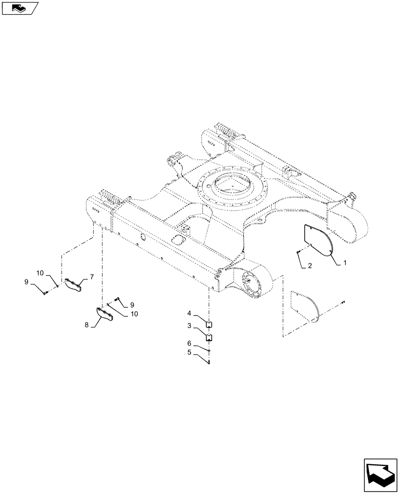 Схема запчастей Case CX55BMSR - (02-010[02]) - LOW GROUP (39) - FRAMES AND BALLASTING