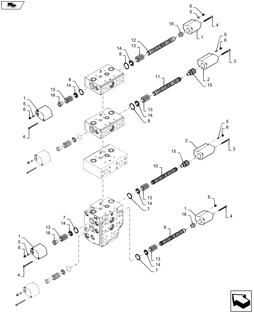 Схема запчастей Case 1221F - (35.359.BB[01]) - CONTROL VALVE (35) - HYDRAULIC SYSTEMS