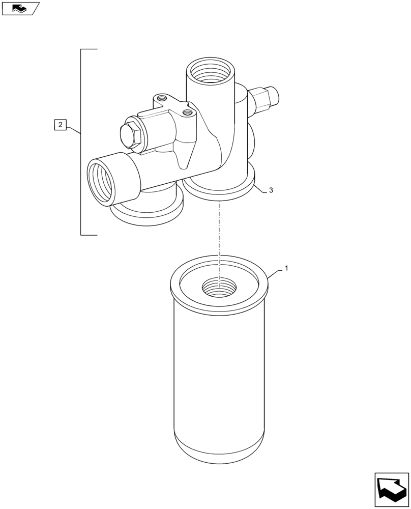 Схема запчастей Case 1221F - (21.105.AS[01]) - FILTER, FILTER HEAD (21) - TRANSMISSION