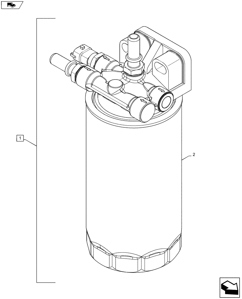 Схема запчастей Case SR210 - (10.206.AG) - FUEL FILTER (10) - ENGINE