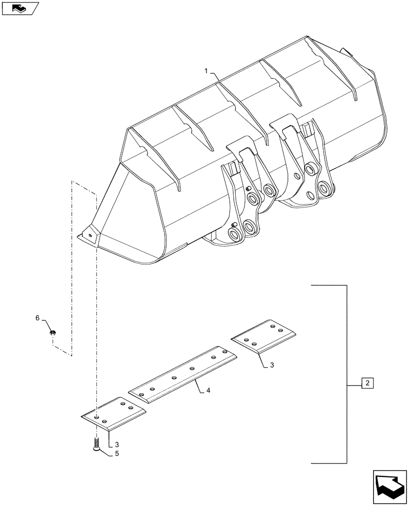 Схема запчастей Case 1221F - (84.100.AR) - BUCKET W/ CUTTING EDGE (84) - BOOMS, DIPPERS & BUCKETS