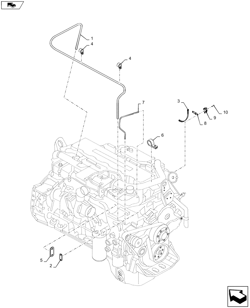 Схема запчастей Case 1221F - (55.100.AF) - ENGINE, ELECTRIC SYSTEM CONTROL (55) - ELECTRICAL SYSTEMS