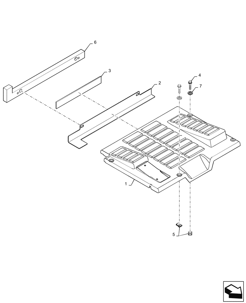 Схема запчастей Case TR310 - (90.160.AS[01]) - FLOOR PLATE (90) - PLATFORM, CAB, BODYWORK AND DECALS