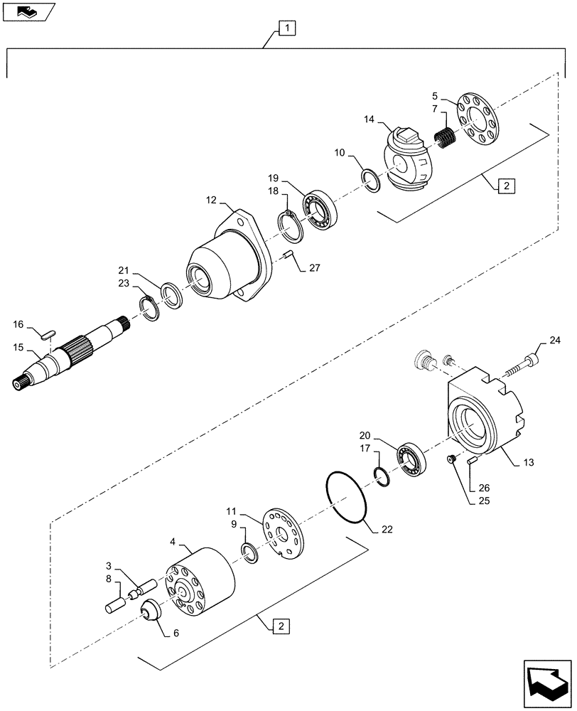 Схема запчастей Case 1221F - (35.752.AC) - FAN, MOTOR (35) - HYDRAULIC SYSTEMS