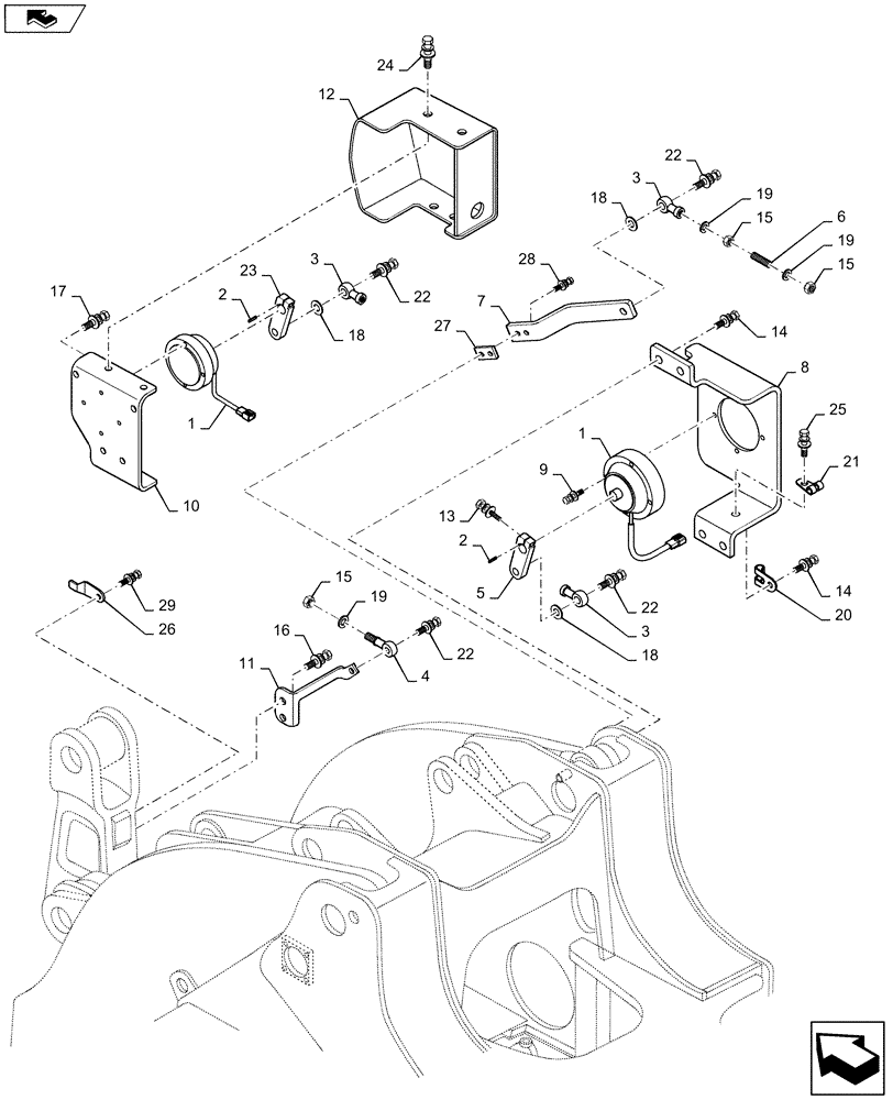 Схема запчастей Case 1221F - (55.015.AD) - CONTROL UNIT, SENSOR (55) - ELECTRICAL SYSTEMS