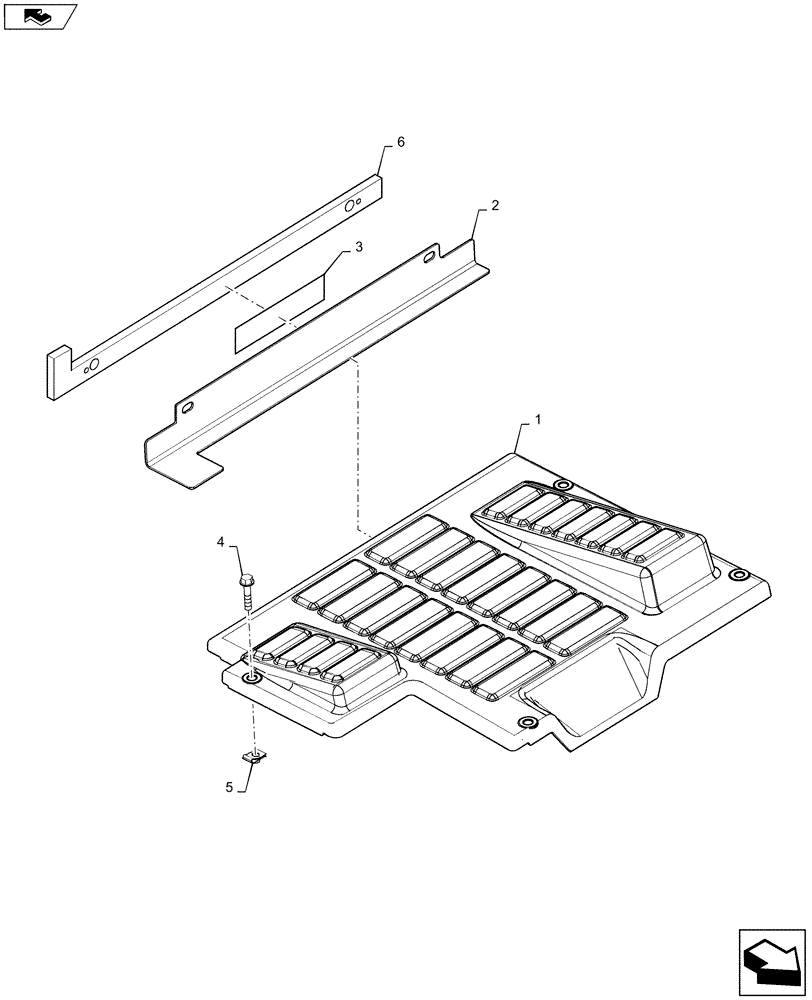 Схема запчастей Case TR270 - (90.160.AS[01]) - FLOOR PLATE, HAND OR E-H CONTROLS (90) - PLATFORM, CAB, BODYWORK AND DECALS