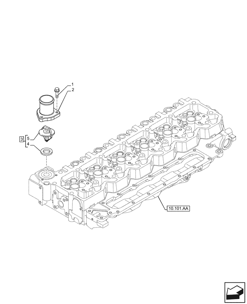 Схема запчастей Case F4HFE613F B004 - (10.400.BC) - THERMOSTAT (10) - ENGINE