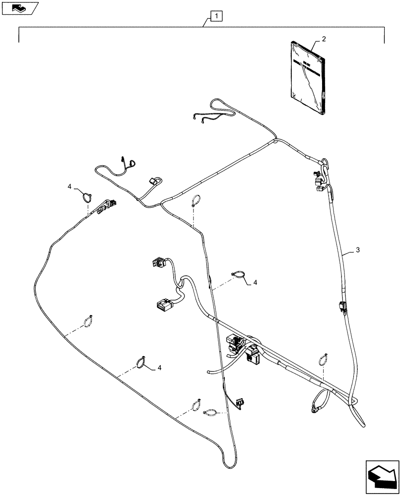 Схема запчастей Case SR210 - (88.100.55[02]) - DIA KIT, E-H JUMPER HARNESS (88) - ACCESSORIES