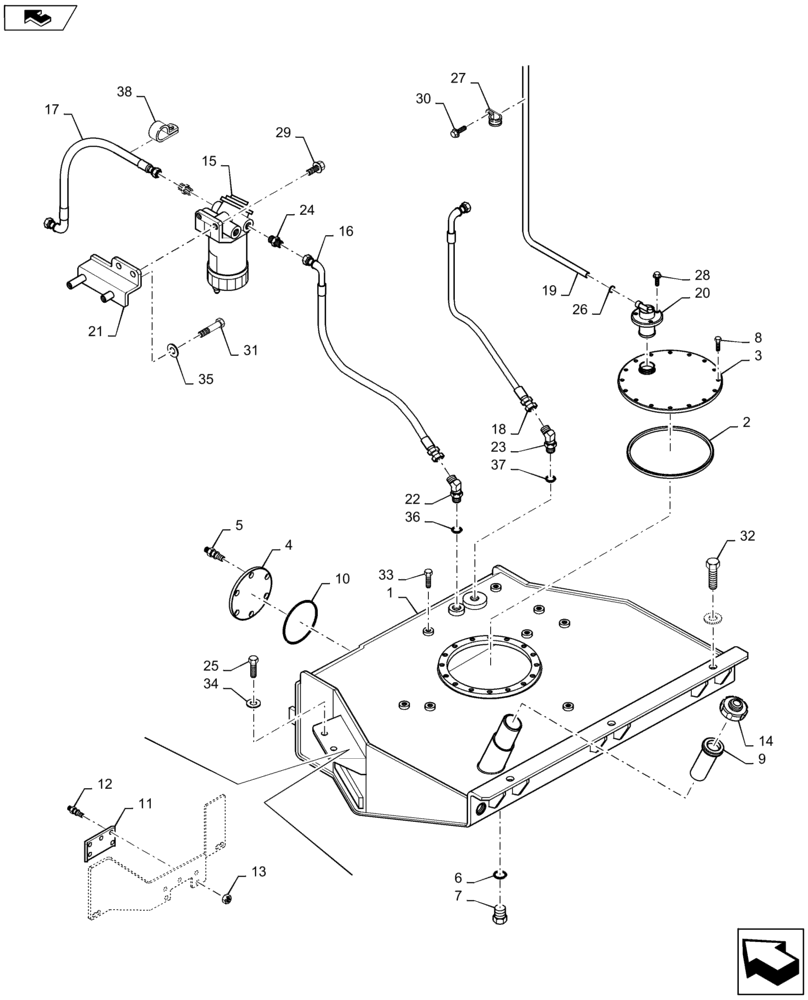 Схема запчастей Case 1221F - (10.216.AI) - FUEL TANK (10) - ENGINE