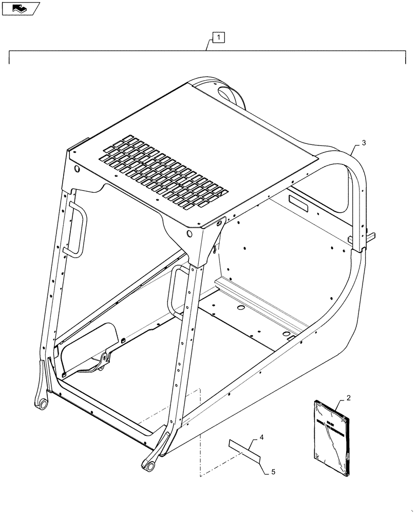 Схема запчастей Case TR270 - (88.100.39[01]) - DIA KIT, ROPS SERVICE WELDMENT (88) - ACCESSORIES