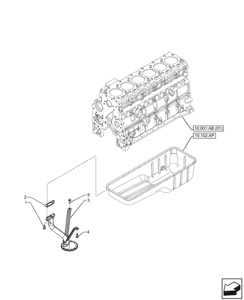 Схема запчастей Case F4HFE613F B004 - (10.304.AL) - SUCTION PIPE, ENGINE OIL (10) - ENGINE