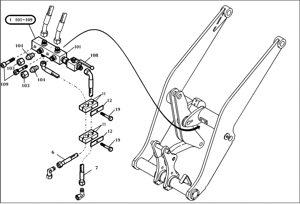 Схема запчастей Case 221D - (20.560[001]) - HYDRAULIC SYSTEM QUICK - HITCH (S/N 581101-UP) (35) - HYDRAULIC SYSTEMS