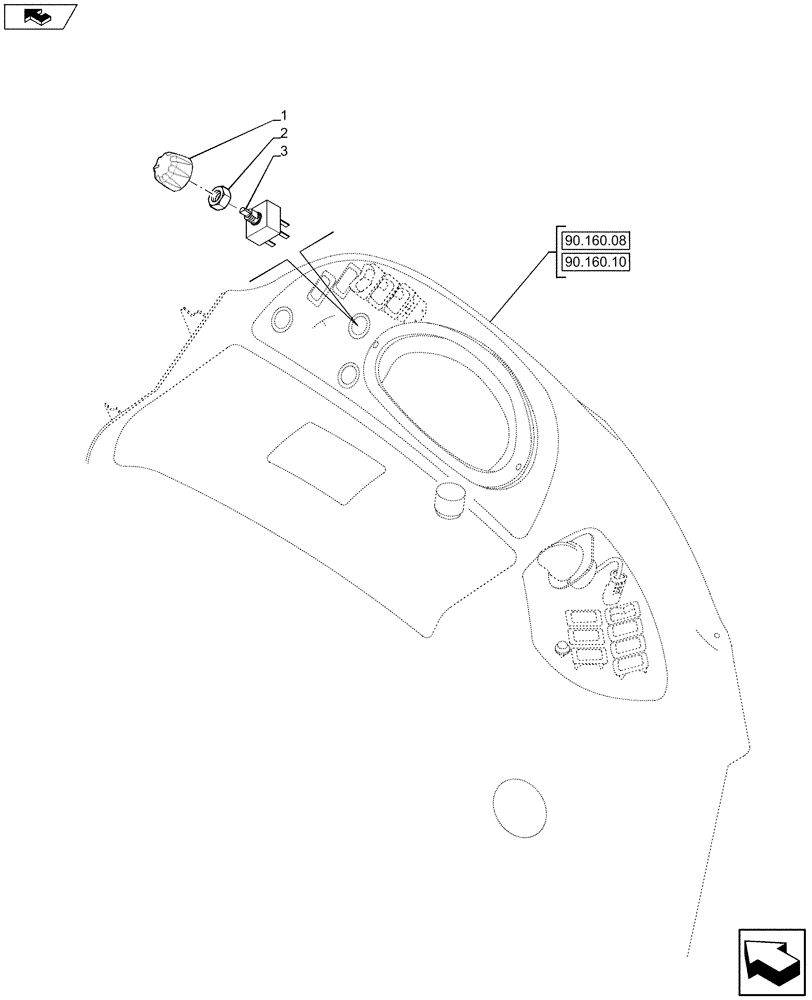 Схема запчастей Case 590SN - (55.051.01) - BLOWER SWITCH (55) - ELECTRICAL SYSTEMS