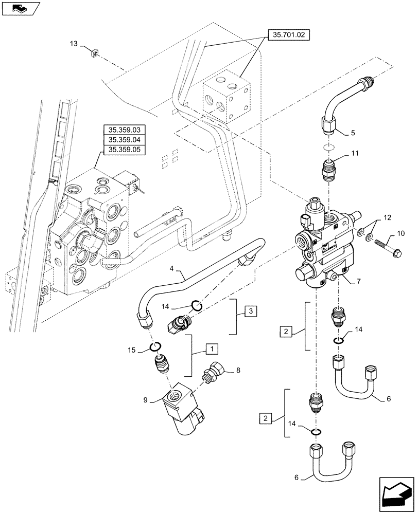 Схема запчастей Case SV300 - (35.101.01) - SELF LEVELING SV300, TV380 AFTER MAY 1, 2012 (35) - HYDRAULIC SYSTEMS