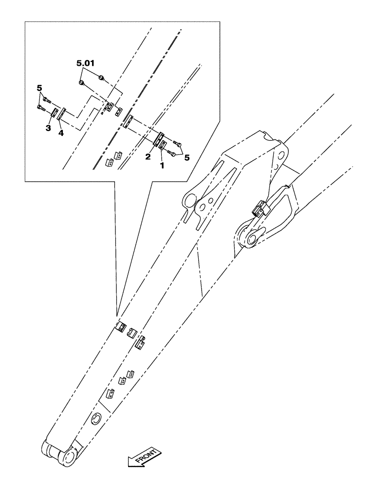 Схема запчастей Case CX210C LC - (84.912.09) - DIPPER - 2.50 M - BRACKET - OPTIONAL (84) - BOOMS, DIPPERS & BUCKETS