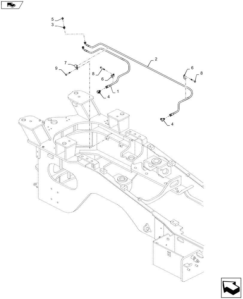 Схема запчастей Case 1221F - (71.460.AF[01]) - GREASE, PIPE (71) - LUBRICATION SYSTEM