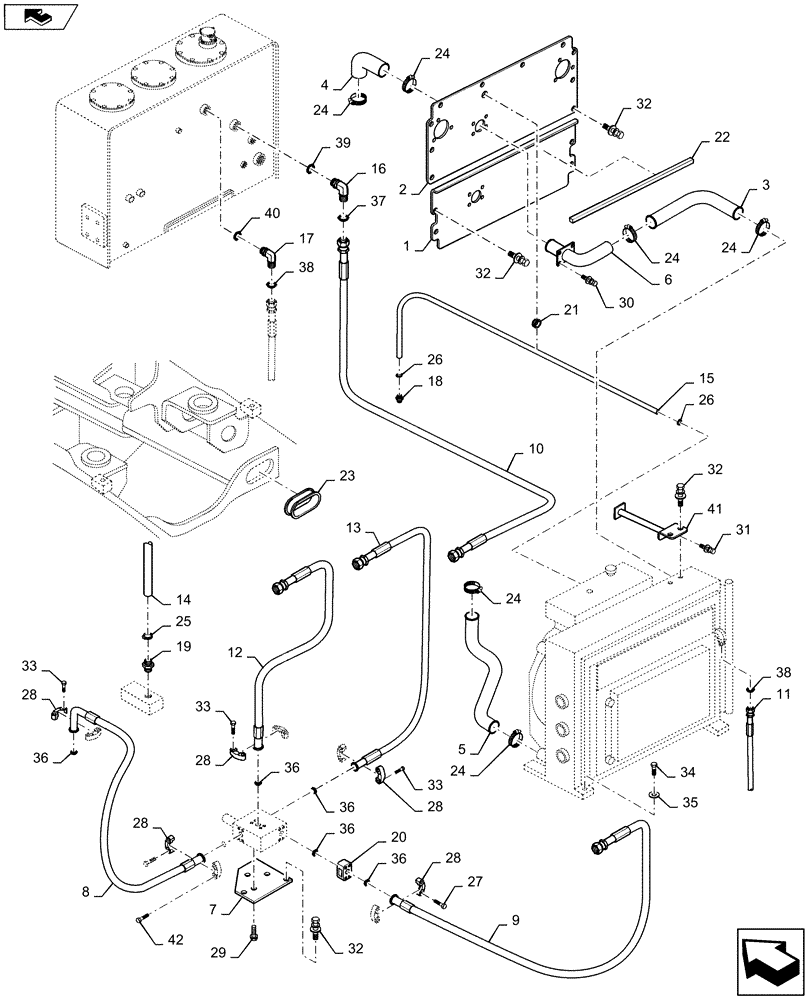 Схема запчастей Case 1221F - (35.300.AB) - COOLING SYSTEM LINE (55) - ELECTRICAL SYSTEMS