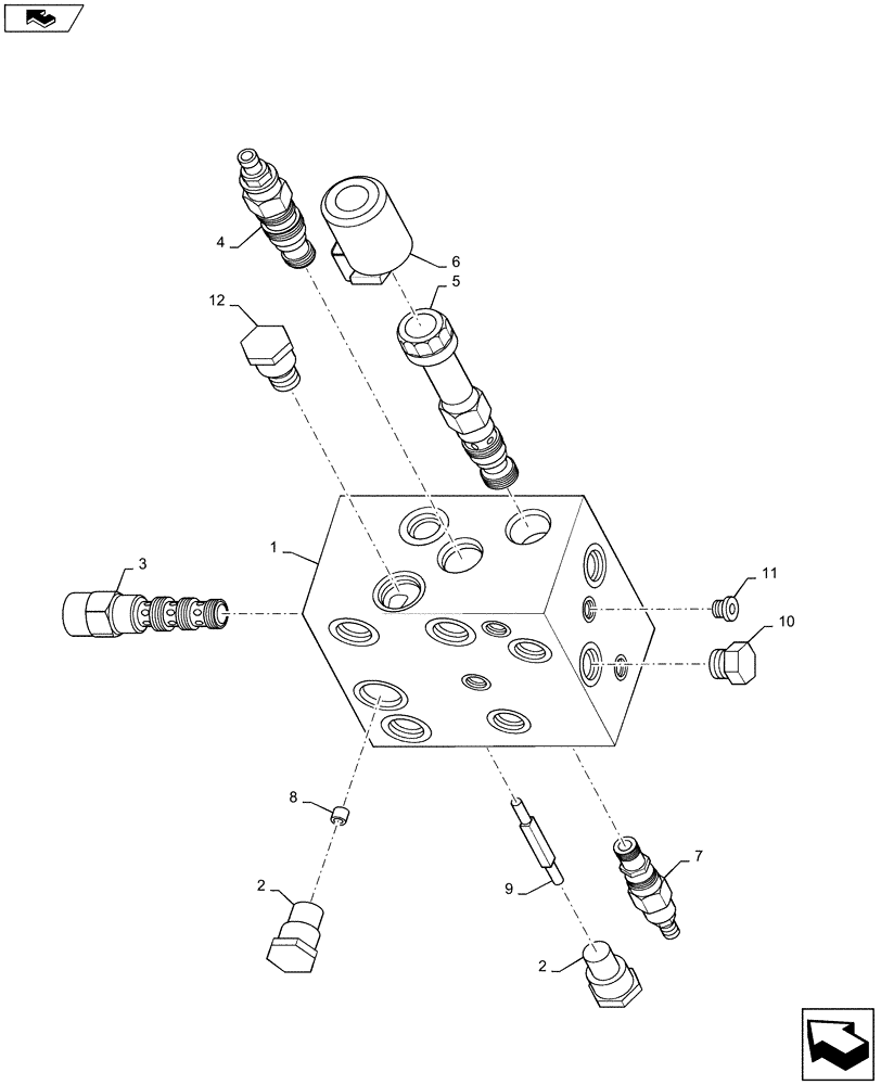 Схема запчастей Case 1221F - (35.359.AA) - CUT OFF , VALVE (35) - HYDRAULIC SYSTEMS