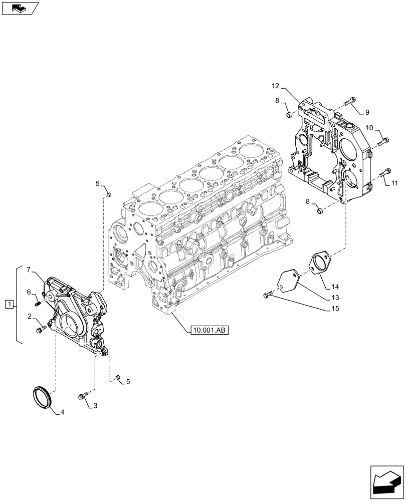 Схема запчастей Case F4HFE613R B006 - (10.102.AK) - CRANKCASE, COVER, COVERS (10) - ENGINE