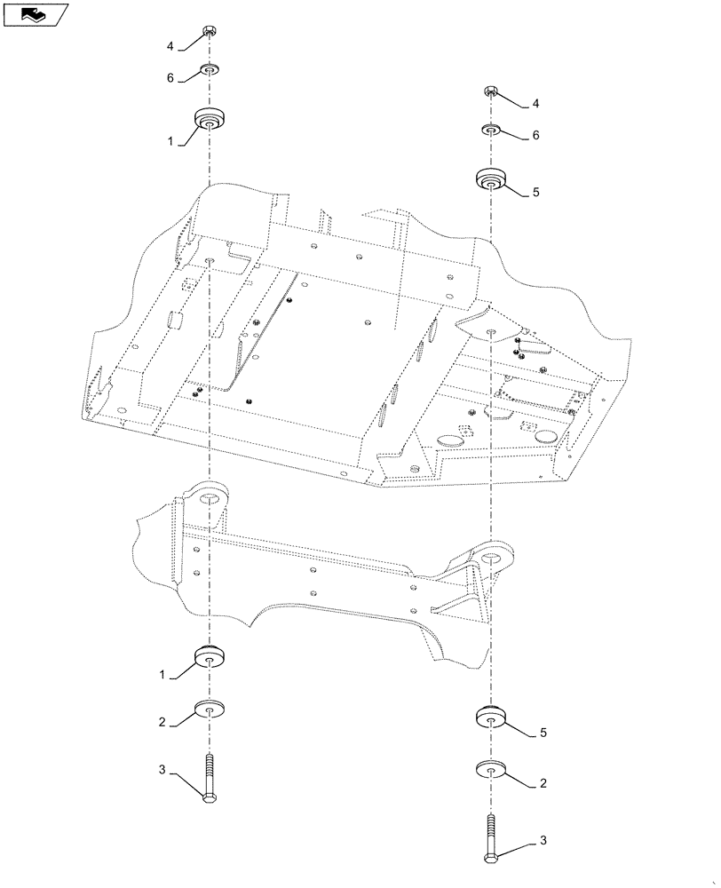 Схема запчастей Case 821F - (90.150.AG) - CAB MOUNTING PARTS (90) - PLATFORM, CAB, BODYWORK AND DECALS