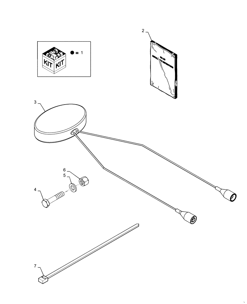 Схема запчастей Case 1221F - (55.991.AA) - DIA KIT, ADDITIONAL PRODUCTS (55) - ELECTRICAL SYSTEMS