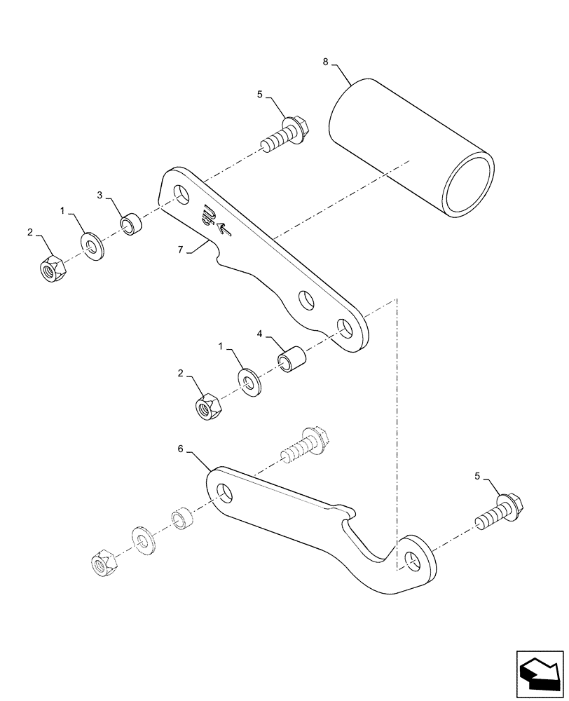 Схема запчастей Case SV300 - (90.150.BD[01]) - TILTABLE CAB LOCK (90) - PLATFORM, CAB, BODYWORK AND DECALS