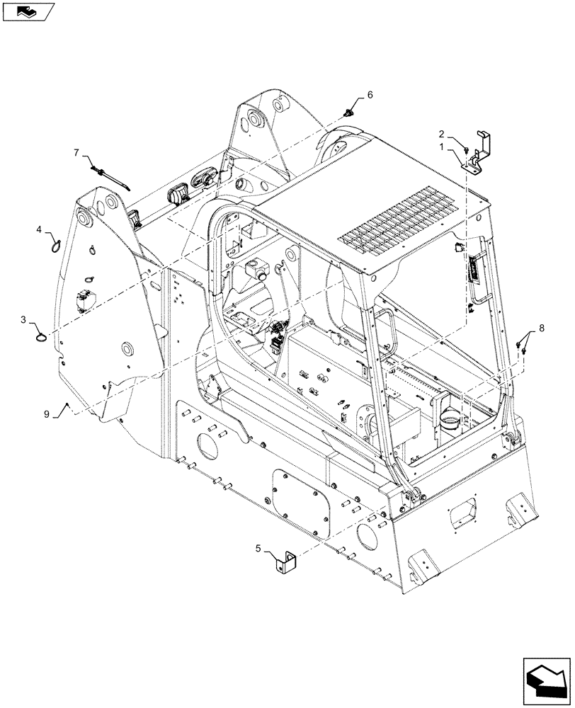 Схема запчастей Case SR210 - (90.150.AO) - CAB FASTENERS (90) - PLATFORM, CAB, BODYWORK AND DECALS