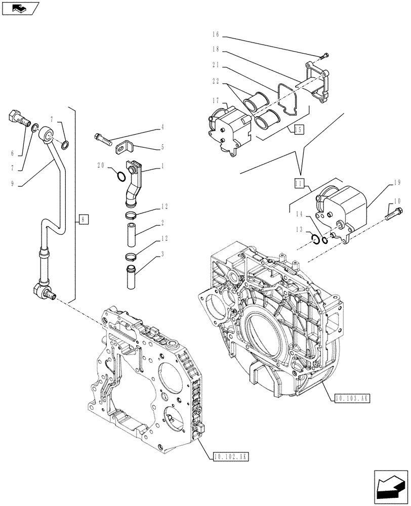 Схема запчастей Case F4HFE613S B004 - (10.304.AP) - ENGINE, BREATHER (10) - ENGINE