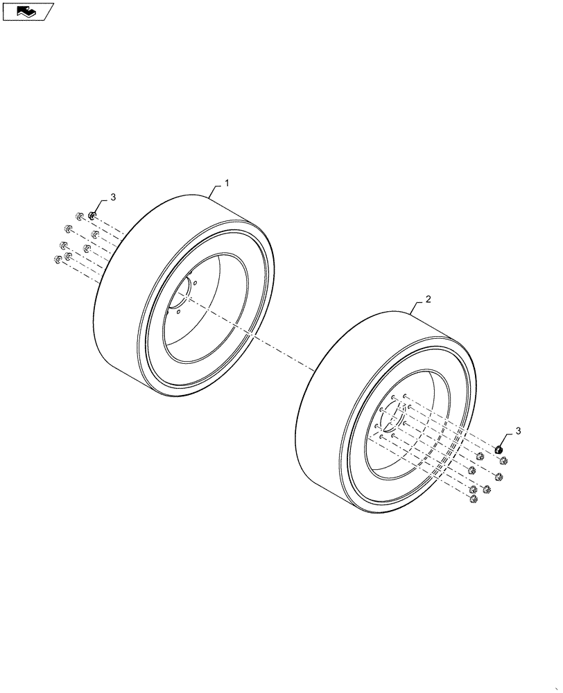 Схема запчастей Case SR210 - (44.511.AG[02]) - NON PNEUMATIC WHEELS (44) - WHEELS