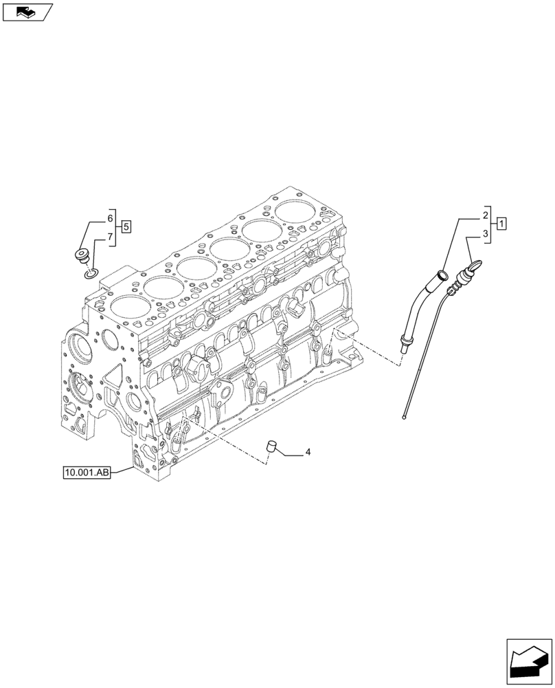 Схема запчастей Case F4HFE613S B003 - (10.304.AS) - DIPSTICK (10) - ENGINE