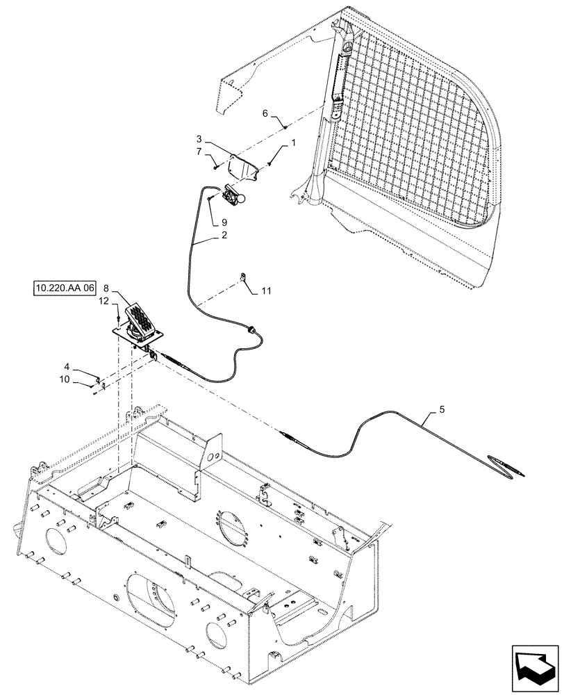 Схема запчастей Case TR270 - (10.220.AA[04]) - HAND AND FOOT THROTTLE, MECHANICAL (10) - ENGINE