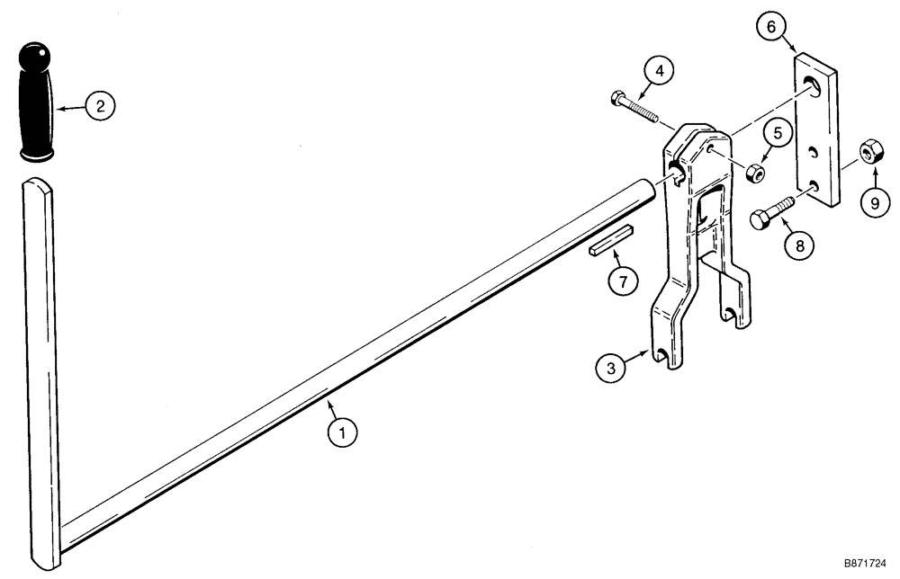 Схема запчастей Case TF300B - (09-06) - CONTROL LEVER, TRENCHER CLUTCH (09) - CHASSIS/ATTACHMENTS