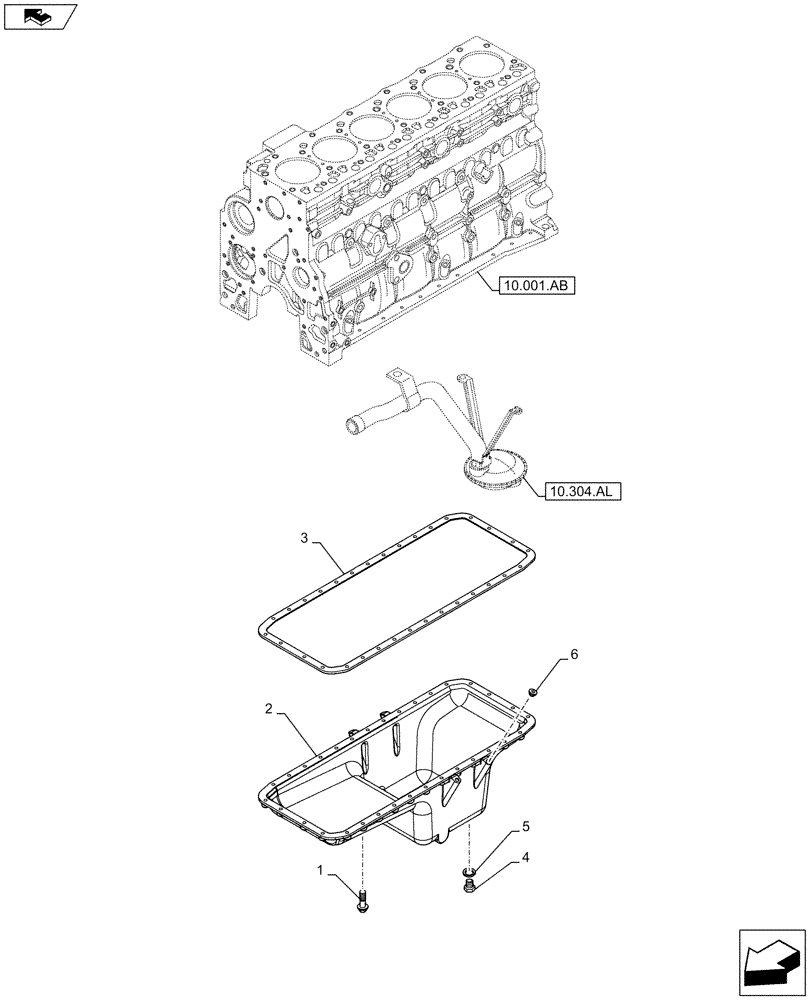 Схема запчастей Case F4HFE613R B006 - (10.102.AP) - ENGINE OIL PAN (10) - ENGINE