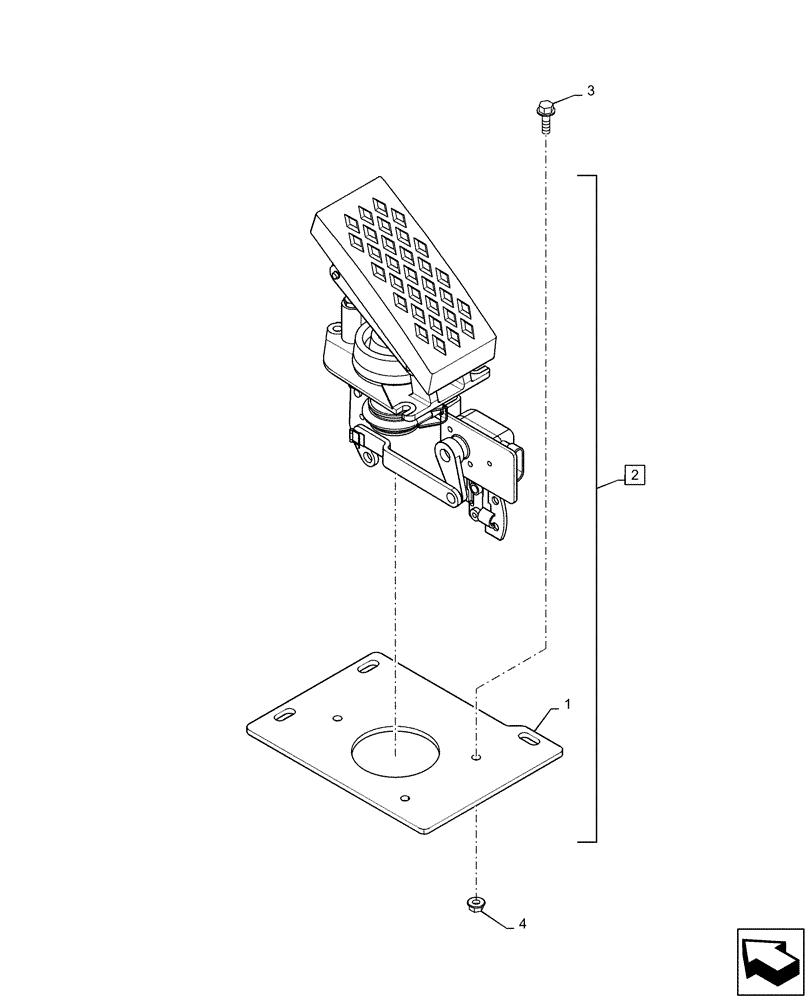 Схема запчастей Case SR200 - (10.220.AA[07]) - FOOT THROTTLE ASSY, E-H (10) - ENGINE