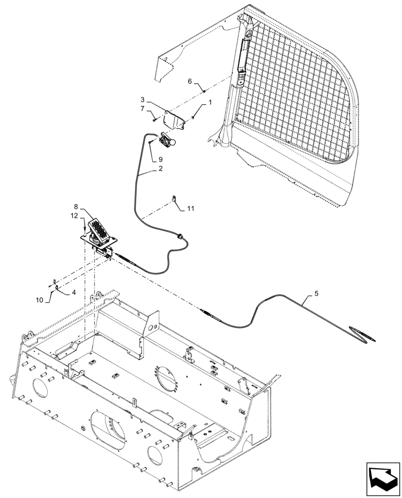 Схема запчастей Case TR270 - (10.220.AA[05]) - HAND AND FOOT THROTTLE, E-H (10) - ENGINE