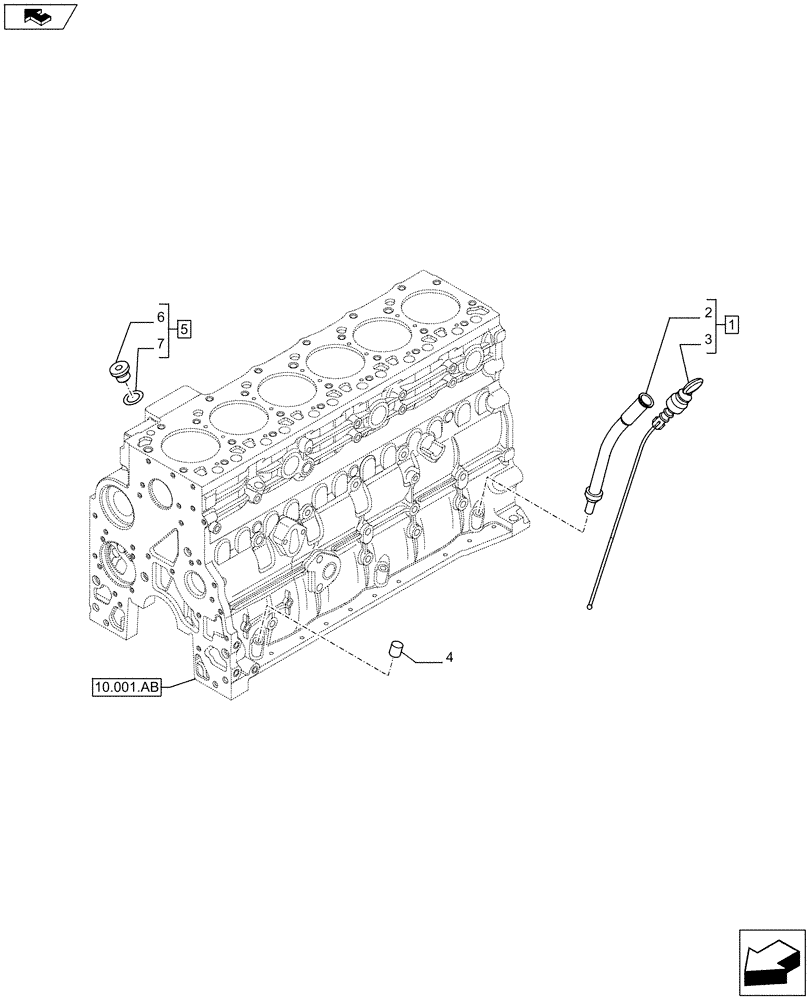 Схема запчастей Case F4HFE613S B004 - (10.304.AS) - DIPSTICK (10) - ENGINE