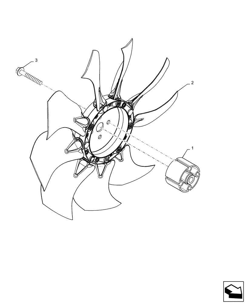 Схема запчастей Case SR200 - (10.414.AC) - ENGINE FAN (10) - ENGINE