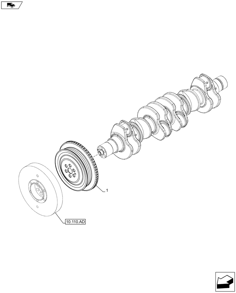 Схема запчастей Case F4HFE613S B004 - (10.103.AG) - CRANKSHAFT & PULLEY (10) - ENGINE