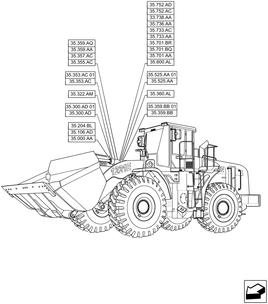 Схема запчастей Case 1221F - (35.000.00) - SECTION INDEX - HYDRAULIC SYSTEMS (35) - HYDRAULIC SYSTEMS