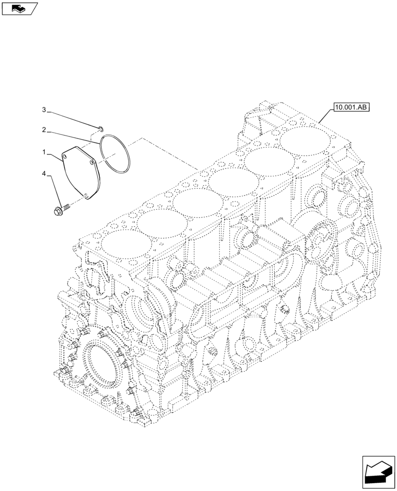 Схема запчастей Case F2CFE614A B001 - (10.450.AA[02]) - AIR COMPRESSOR, COVER (10) - ENGINE