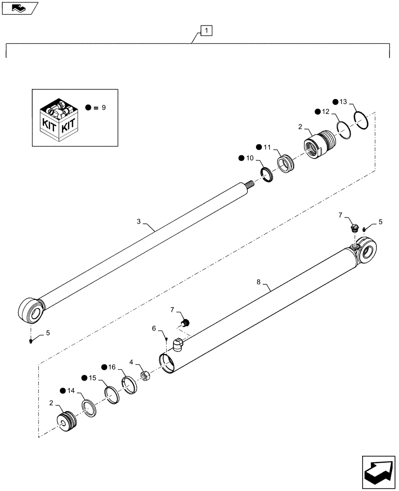 Схема запчастей Case TR270 - (35.701.CB) - BOOM LIFT CYLINDER (35) - HYDRAULIC SYSTEMS