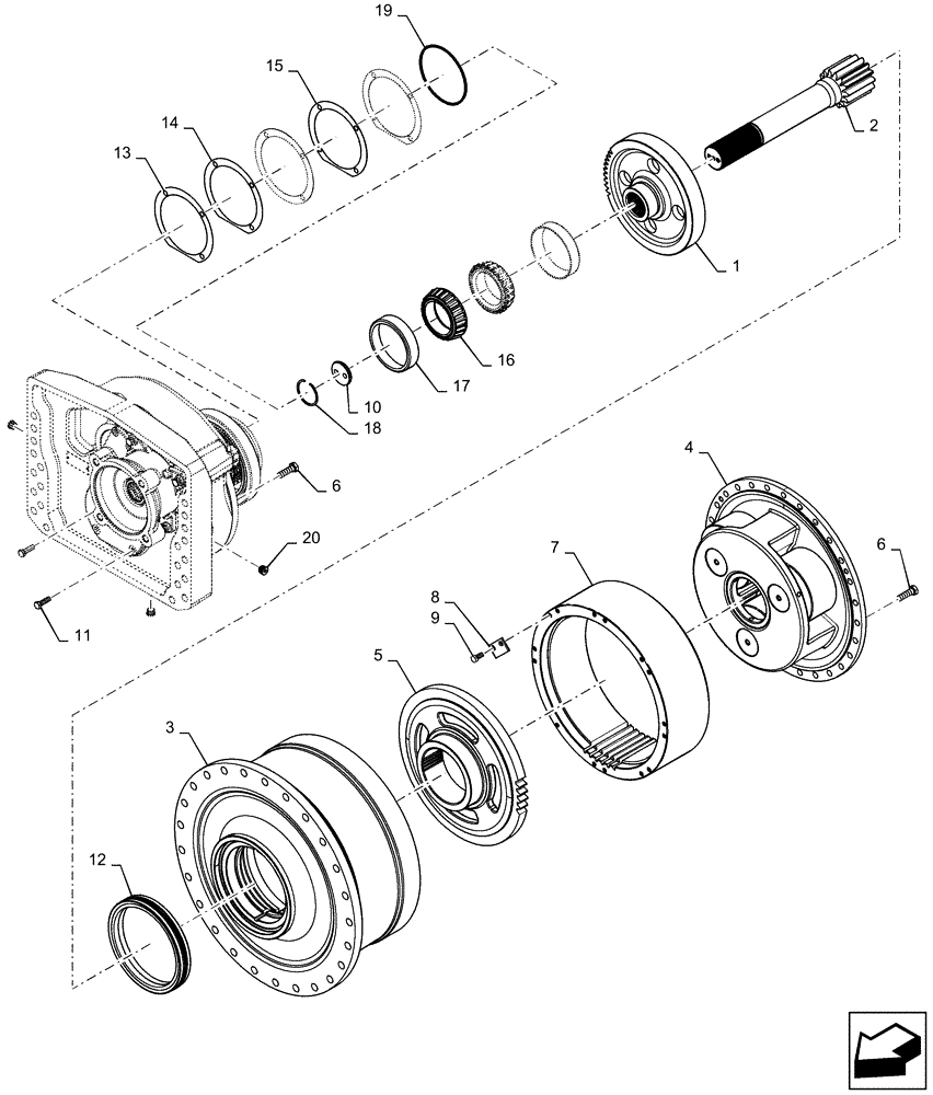 Схема запчастей Case 1150M WT/LGP - (21.120.AB[02]) - FINAL DRIVE (21) - TRANSMISSION