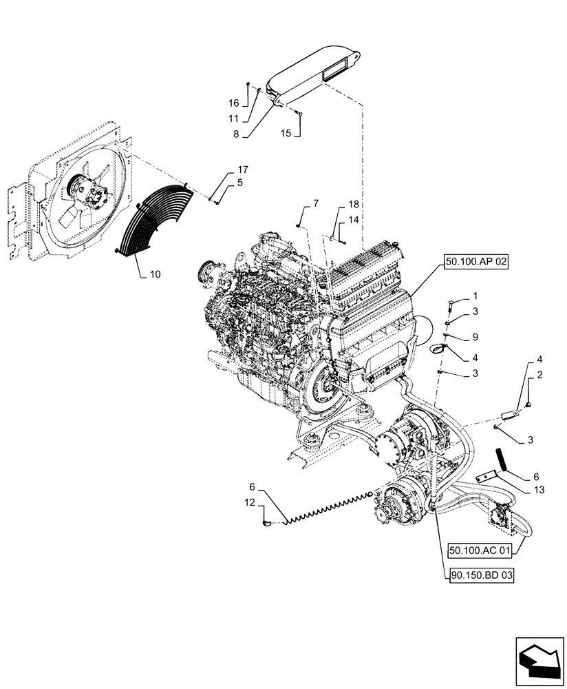 Схема запчастей Case SV250 - (50.100.AC[02]) - HEATING SYSTEM, LARGE FRAME (50) - CAB CLIMATE CONTROL