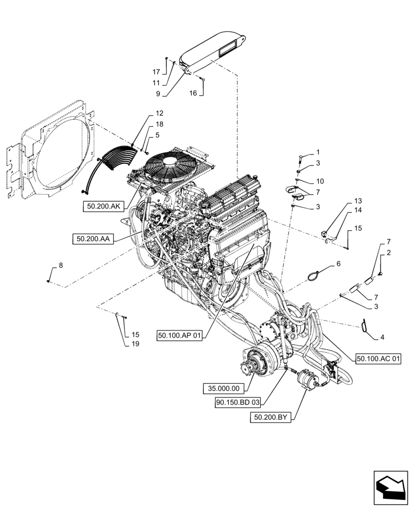 Схема запчастей Case SR200 - (50.100.AP[03]) - HVAC MEDIUM FRAME (50) - CAB CLIMATE CONTROL