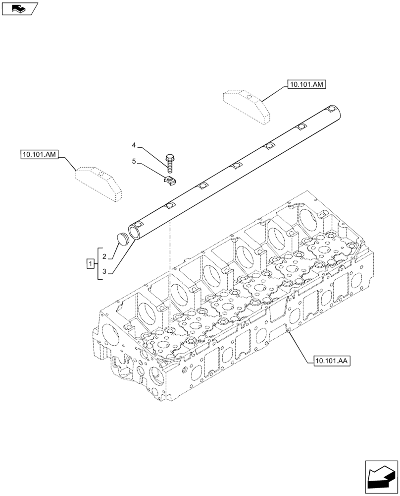 Схема запчастей Case F2CFE614A B001 - (10.106.AP) - ROCKSHAFT (10) - ENGINE